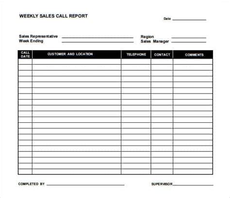 sales reps call sheet templates